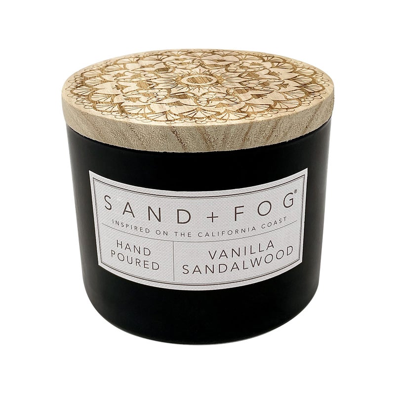 Sand + Fog Scented Candle - Vanilla Sandalwood - Additional Scents and Sizes - 100% Cotton Lead-Free Wick - Luxury Air Freshening Jar Candles - Perfect Home Decor - 12oz - Image 1